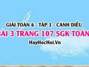 Giải bài 3 trang 107 Toán 6 Tập 1 SGK Cánh Diều
